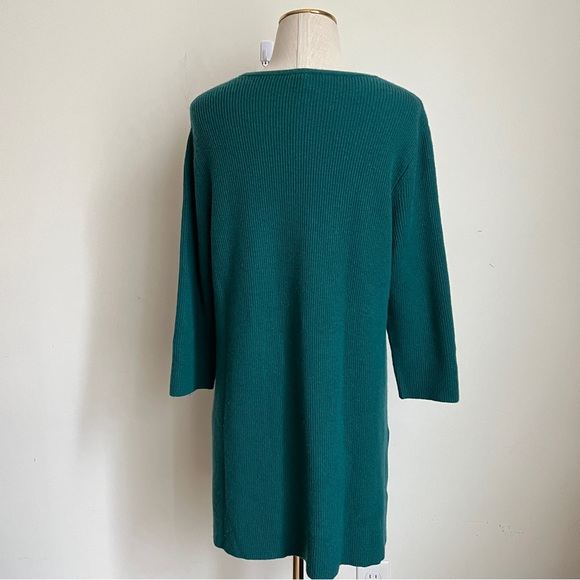J Jill Ribbed Tunic Sweater Green Size Medium - Picture 5 of 5